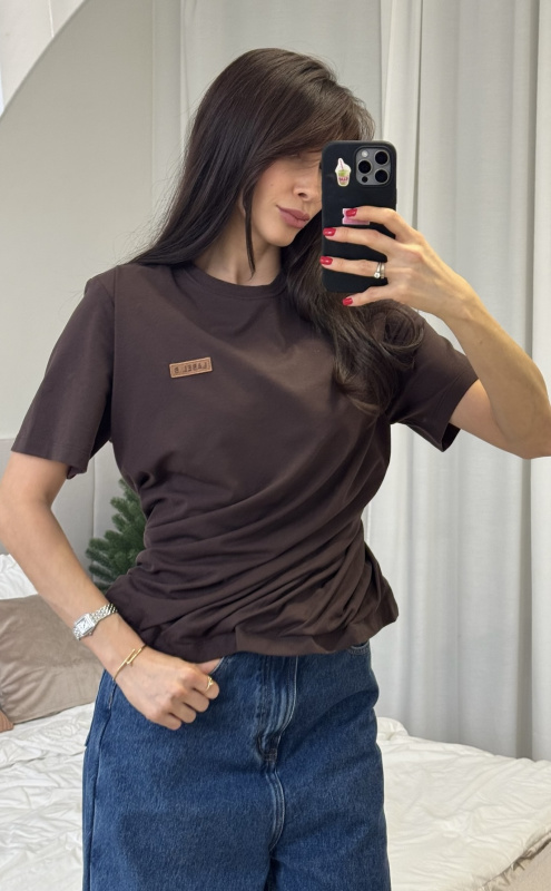 Футболка с перекрутом (коричневая)