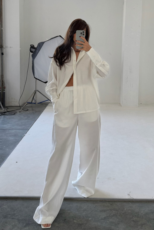 Рубашка объемная из тенсела WHITE Рубашка объемная из тенсела WHITE