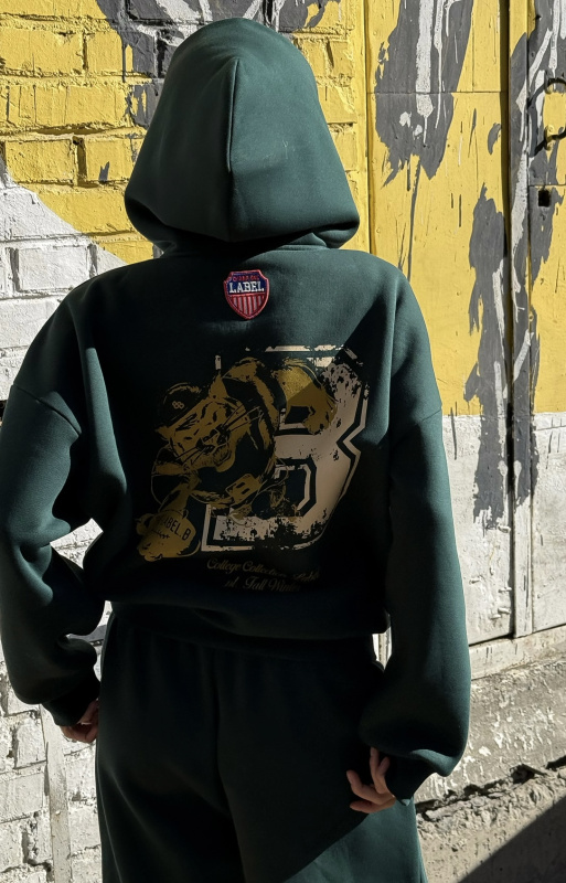 Худи с карманом Fleece DARK GREEN