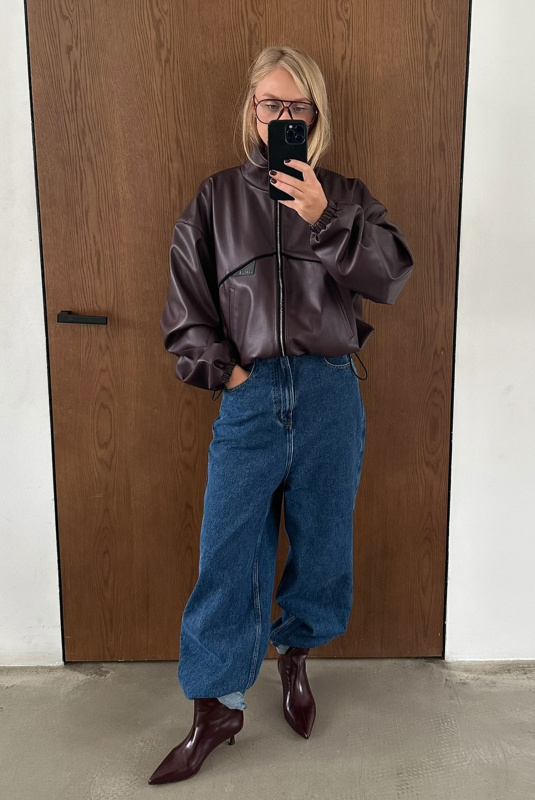 Куртка из экокожи BURGUNDY