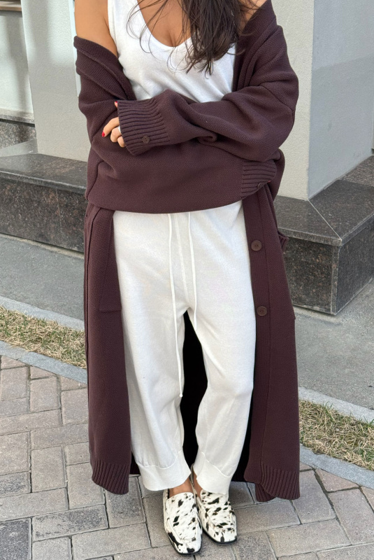 Брюки джоггеры вязаные WHITE