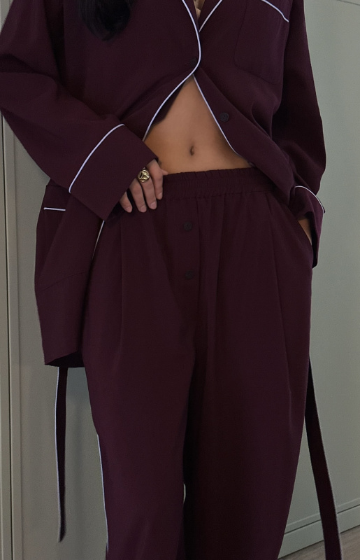 Брюки пижамные BURGUNDY