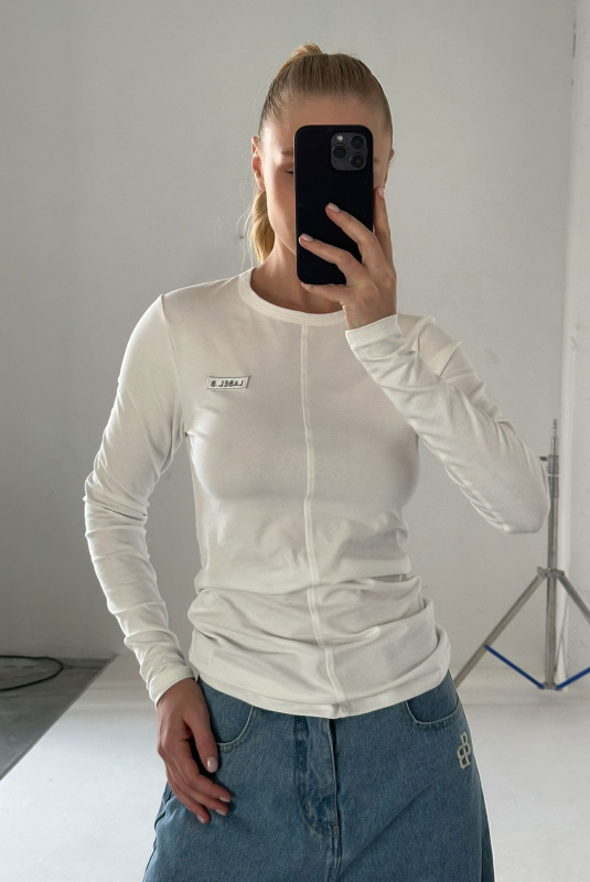 Лонгслив slim-fit WHITE