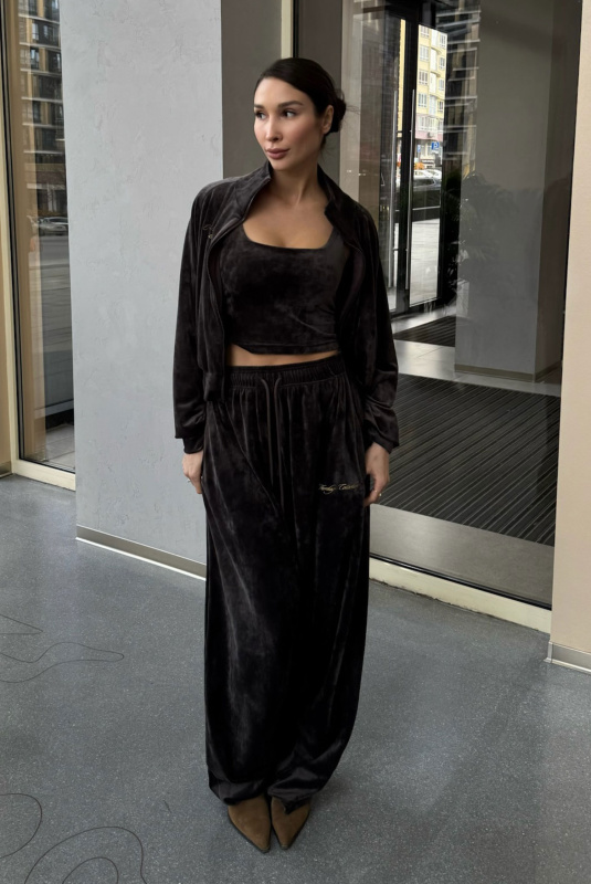 Майка из велюра BROWN