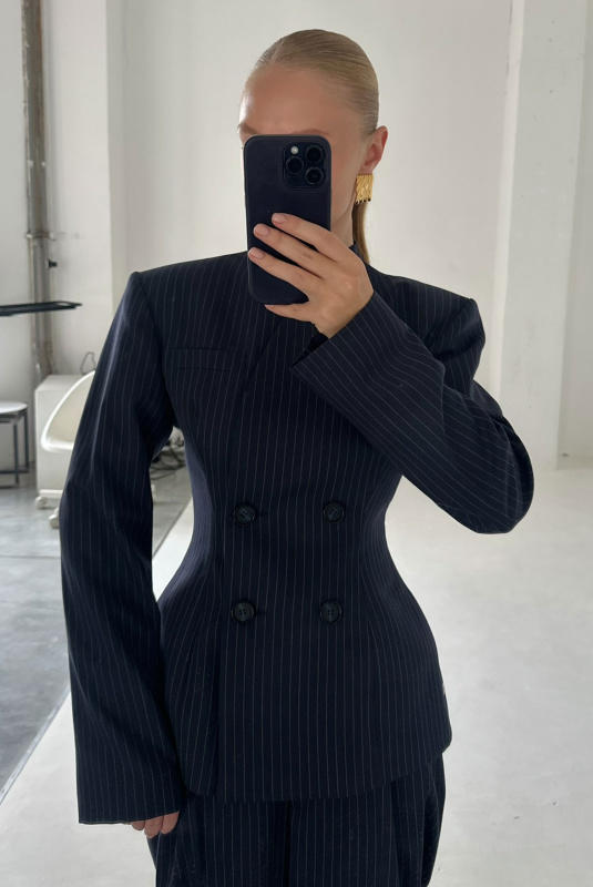 Пиджак "Stephanie" синяя полоска ULLA & LABEL .B Пиджак "Stephanie" синяя полоска ULLA & LABEL .B