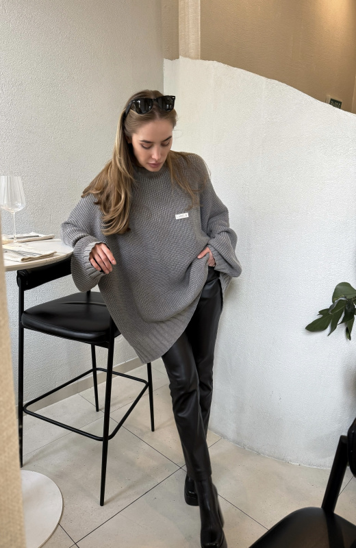 Джемпер обьемный вязаный GREY