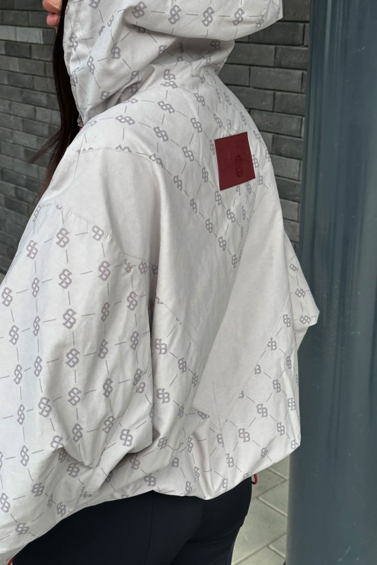 Ветровка с капюшоном с паттерном LIGHT GREY