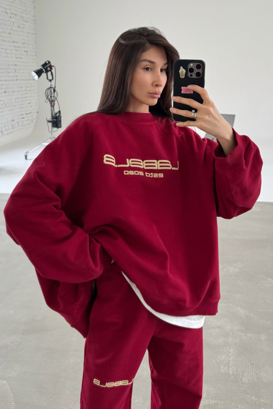 Свитшот овер фит (красный)