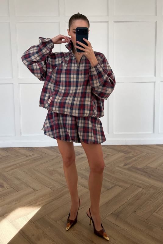 Юбка-баллон в клетку