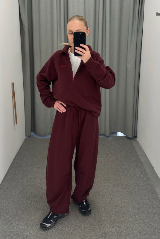 Свитшот на молнии BURGUNDY