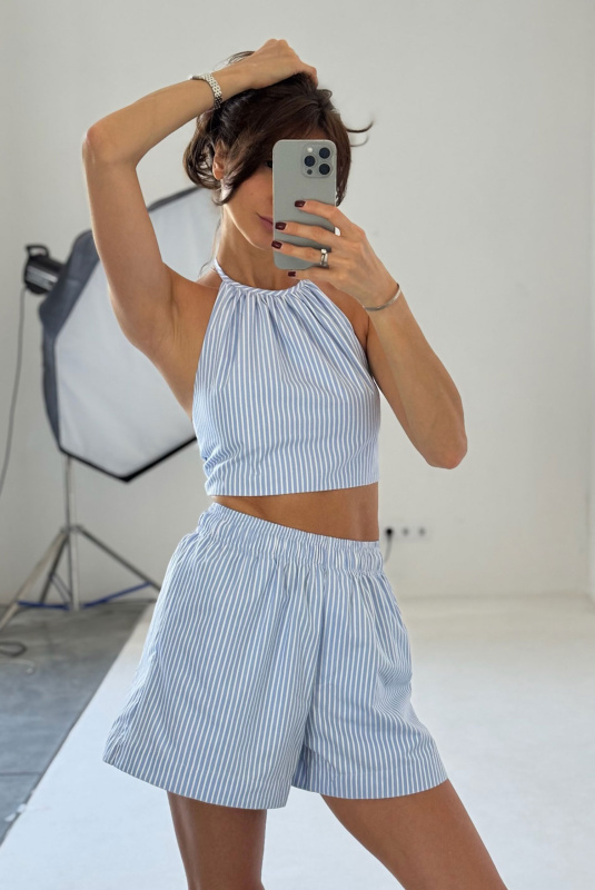 Шорты из хлопка LIGHT BLUE