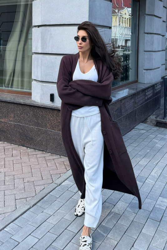 Брюки джоггеры вязаные WHITE