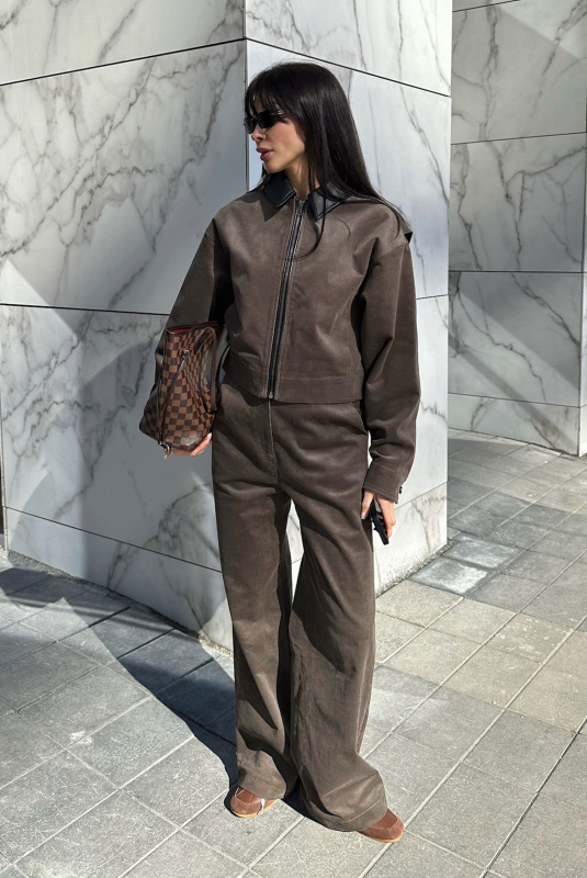 Бомбер из вельвета LIGHT BROWN