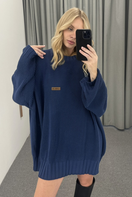 Джемпер обьемный вязаный BLUE