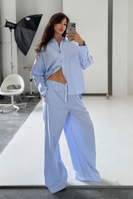 Рубашка объемная из хлопка LIGHT BLUE