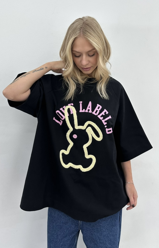 Футболка с рукавом реглан (черная)