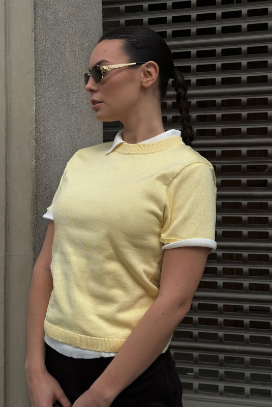 Футболка вязаная LIGHT YELLOW