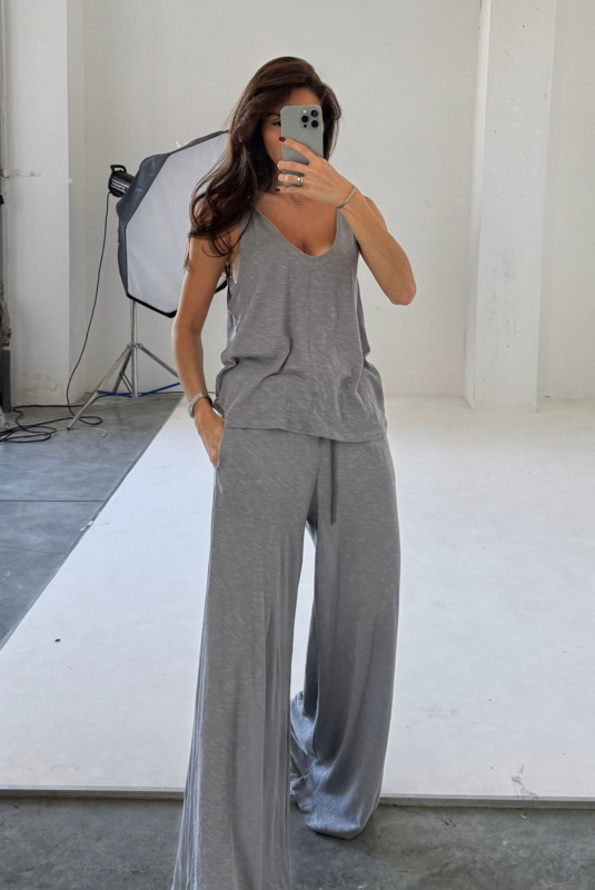 Брюки широкие из модала GREY