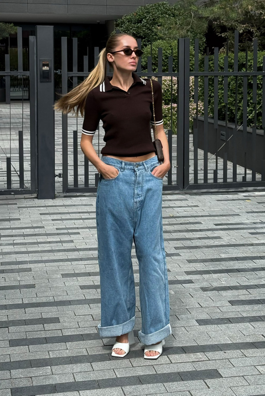 Футболка поло вязаная BROWN