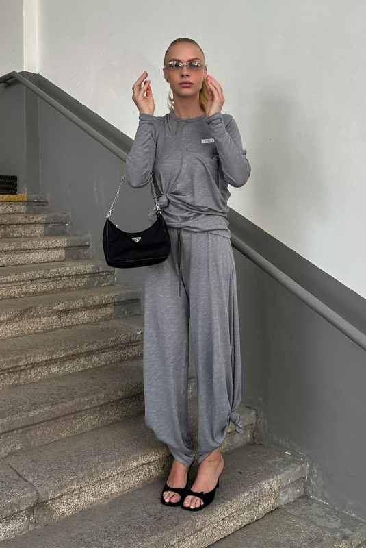 Лонгслив slim-fit из модала GREY