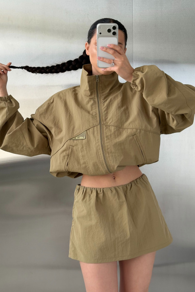 Юбка с шортами плащевая