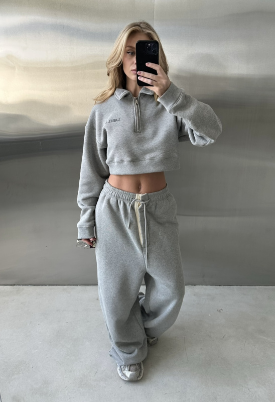 Свитшот поло укороченный