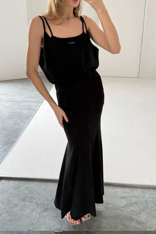 Платье на бретелях BLACK