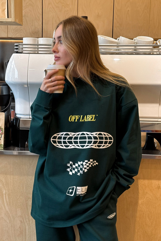 Лонгслив объемный (зеленый)