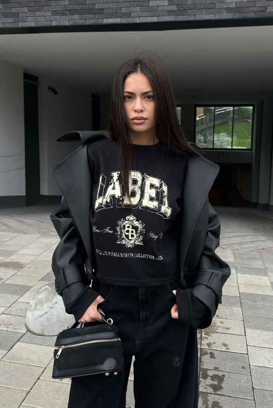 Лонгслив укороченный BLACK