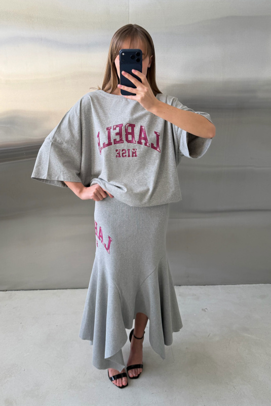 Юбка с клиньями из фактурного трикотажа