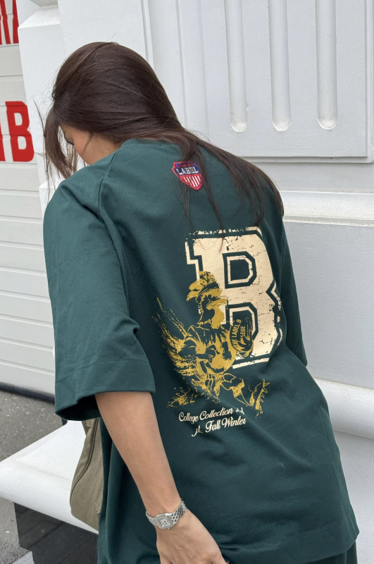 Футболка с рукавом реглан DARK GREEN