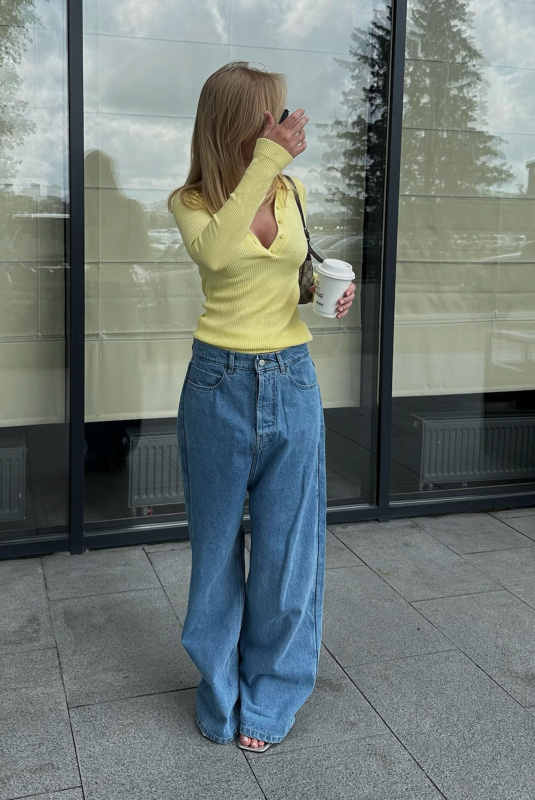 Лонгслив поло вязаный LIGHT YELLOW