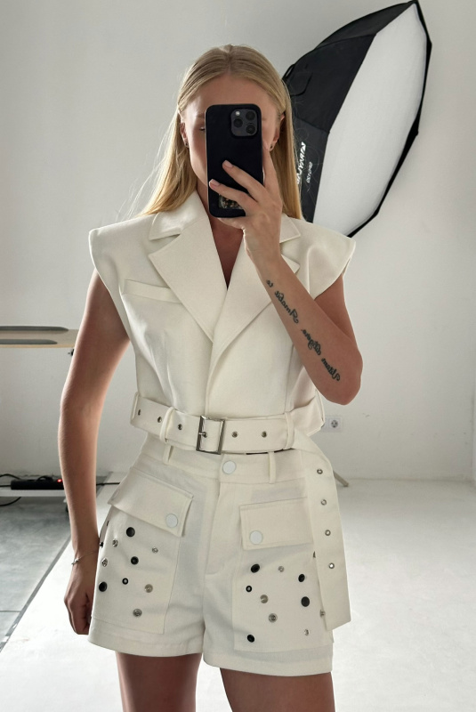 Шорты ''Metal Muse" Белый ULLA & LABEL .B