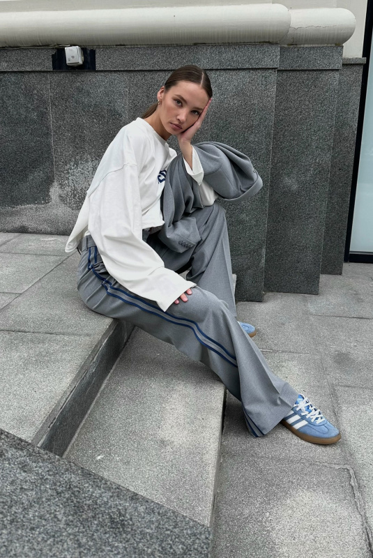 Брюки прямые с лампасами GREY Брюки прямые с лампасами GREY