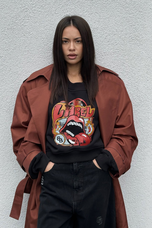 Свитшот с принтом BLACK