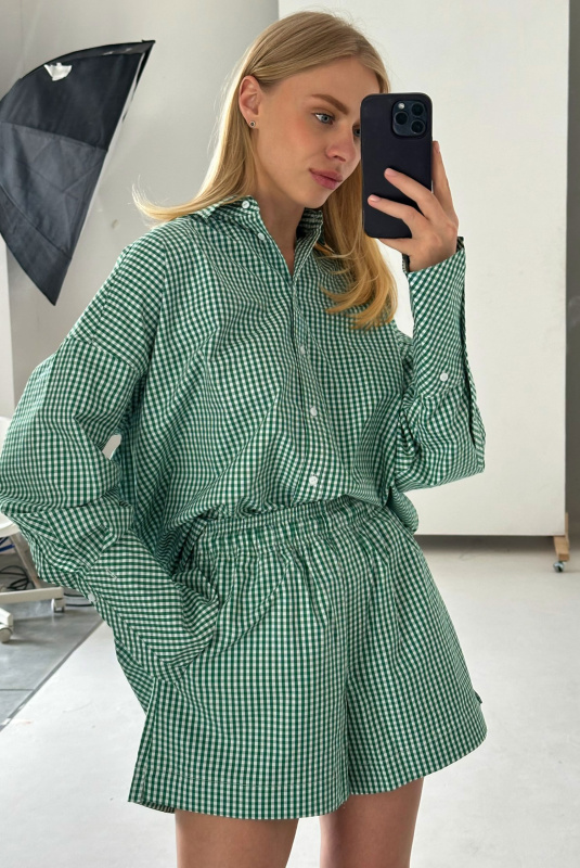 Рубашка объемная из хлопка GREEN Рубашка объемная из хлопка GREEN