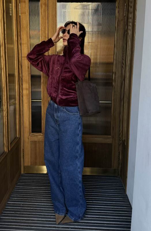 Свитшот из велюра BURGUNDY