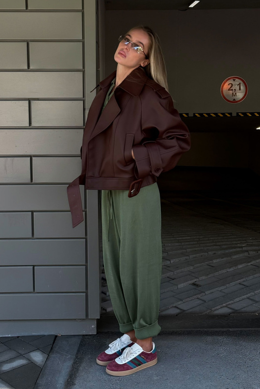 Брюки джоггеры вязаные LIGHT GREEN