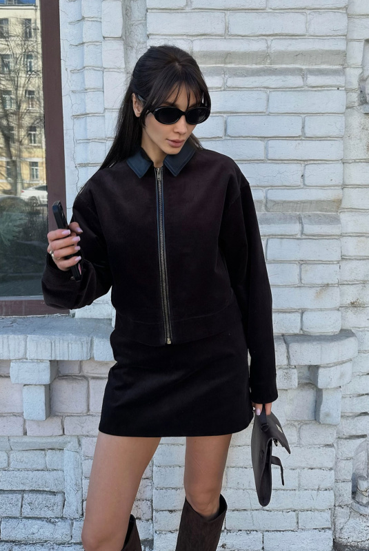 Юбка мини из вельвета CHOCOLATE