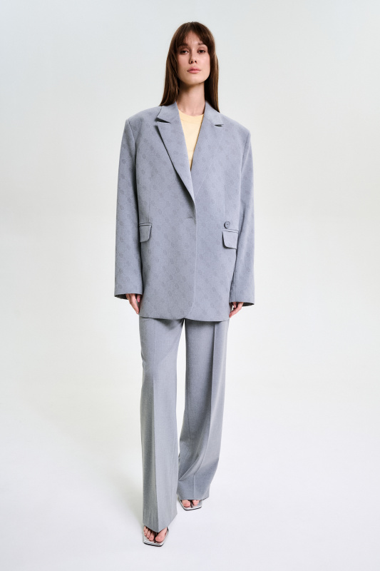 Пиджак объемный с паттерном GREY