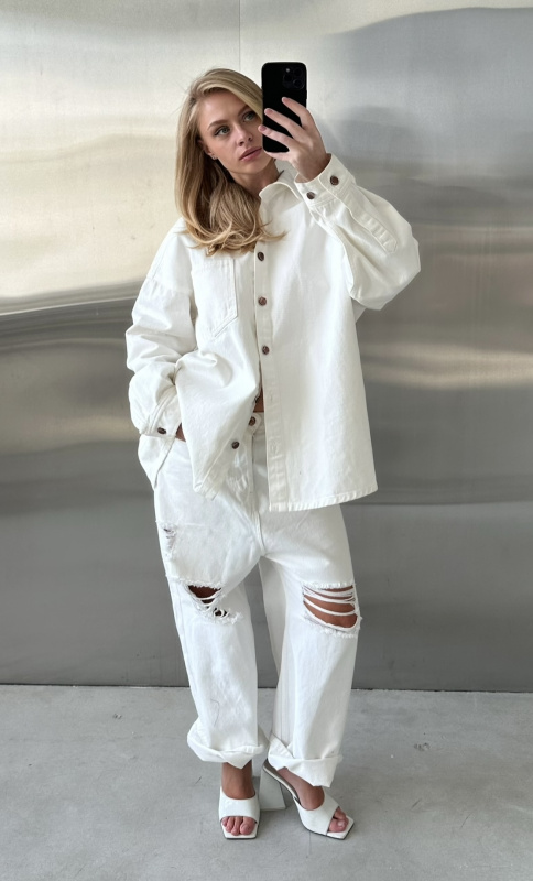 Рубашка объемная из денима