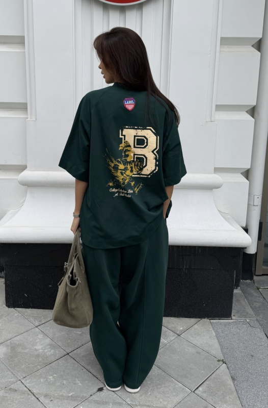 Футболка с рукавом реглан DARK GREEN