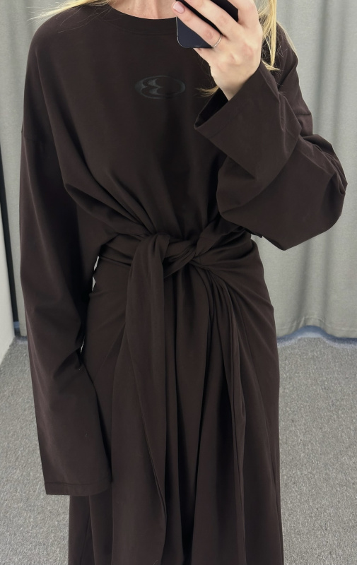 Платье объемное с принтом BROWN