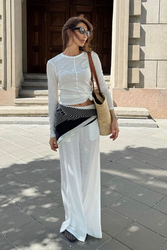 Лонгслив slim-fit из модала WHITE