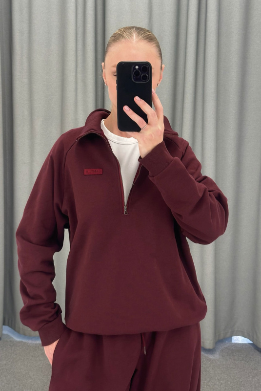 Свитшот на молнии BURGUNDY