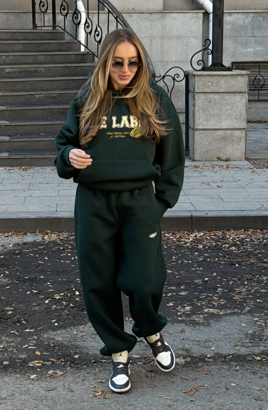 Джоггеры на узкой резинке Fleece DARK GREEN