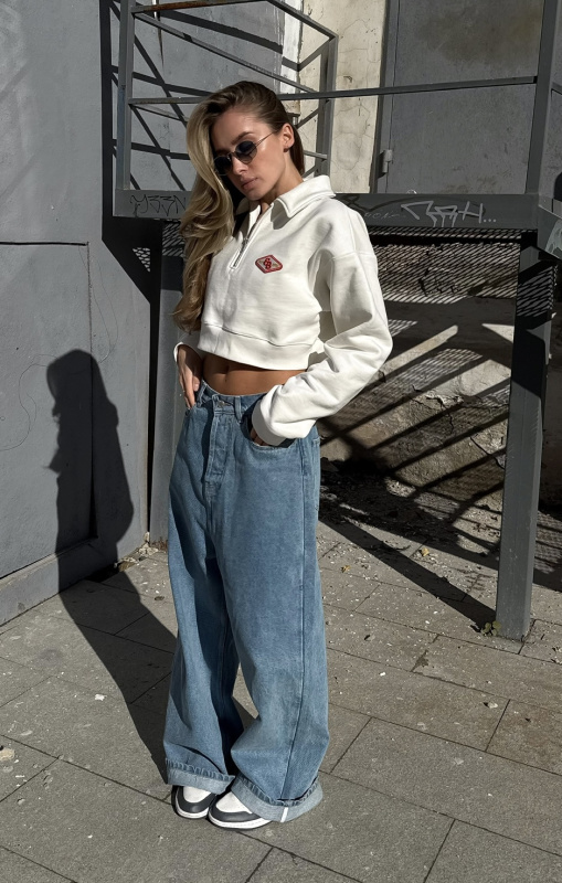 Свитшот поло укороченный WHITE