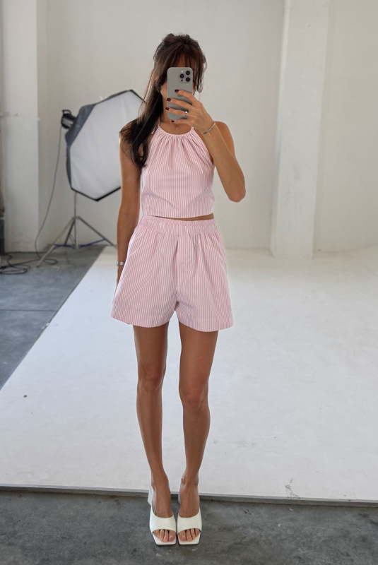 Топ на завязках из хлопка LIGHT PINK