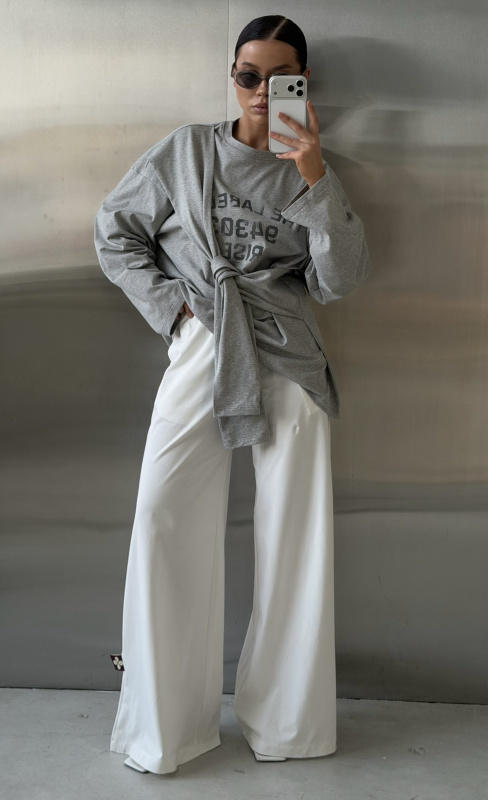 Брюки широкие (молочные)