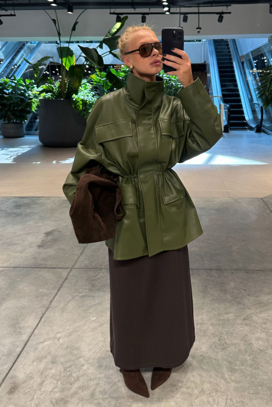 Парка из экокожи GREEN